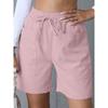 Summer New Style, Loose Fit, Linen, Casual Shorts, Solid Color, Plus Size, High Waist, Wide Leg Pants for Women
