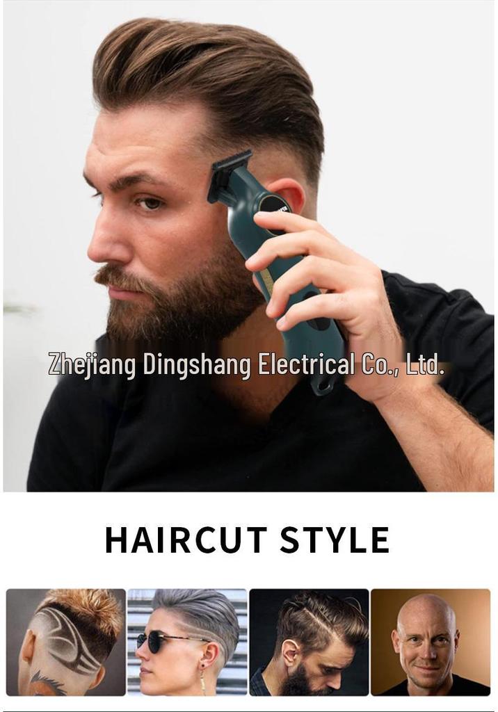 Retro Electric Hair Clipper with LCD Display and USB Charging