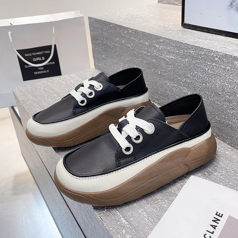 

Детские туфли с одной педалью, новинка осени 2025 года, женская обувь, универсальные маленькие белые туфли, повседневные мокасины с мягкой подошвой 40