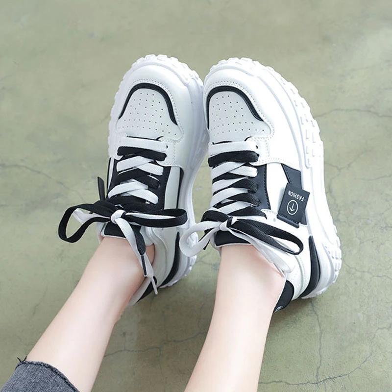 Fashion Athletic Lace Up Sneakers Running Sports Low Women Footwear High On Platform New In Autumn Offer Trends 2024 CasualLadies Shoes