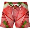Fashionable Comfortable Plus Size Drawstring Loose Watermelon 3D Shorts Men Creative Colorful Summer Leisure Holiday Cool Daily Versatile Shorts