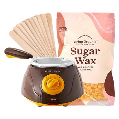 Bring Organic Sugar Waxing Self Waxing Waxing Material Warmer Set Hypoallergenic Low Pain Hair Removal Sugar Ring, 1 Piece, 100g