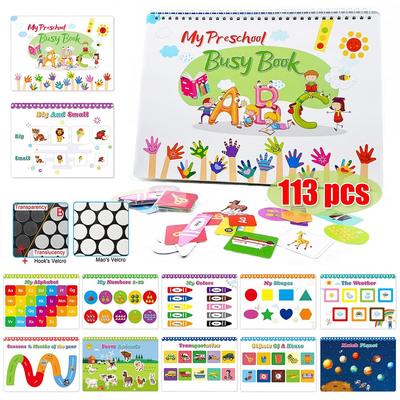 Preschool Montessori Toys, Newest Version Busy Book, Preschool Activity Binder, Busy Board with 11 Themes Autism Toys Book for Toddler