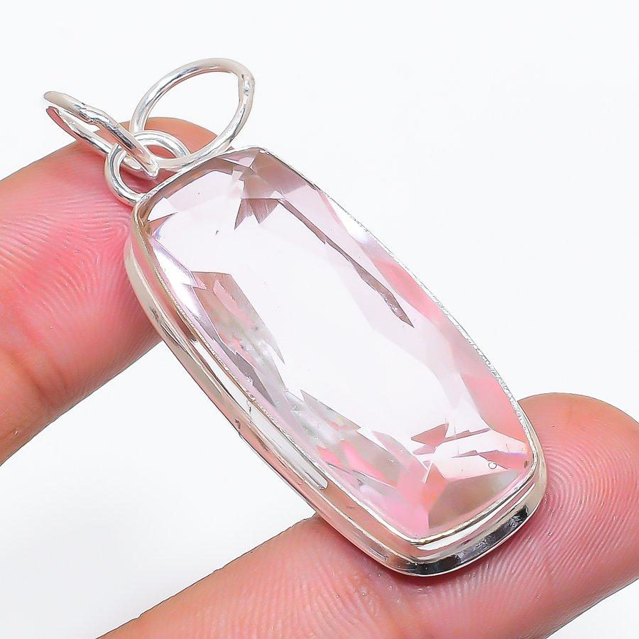 Natural Pink Kunzite Gemstone 925 Sterling Silver Jewelry Pendant 2.13  AP-14121