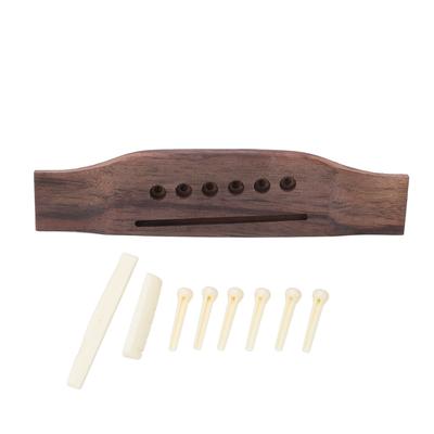 Akustisk gitarbro erstatningssett 6 endestifter Sadelmutter Rosewood deler tilbehør