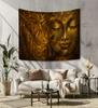 Bamboo Buddha Face Tapestry Single Sided Print Warm Durable Wall Decor Home Living Room Bedroom Calming Vibe Decor Buddhist Gift