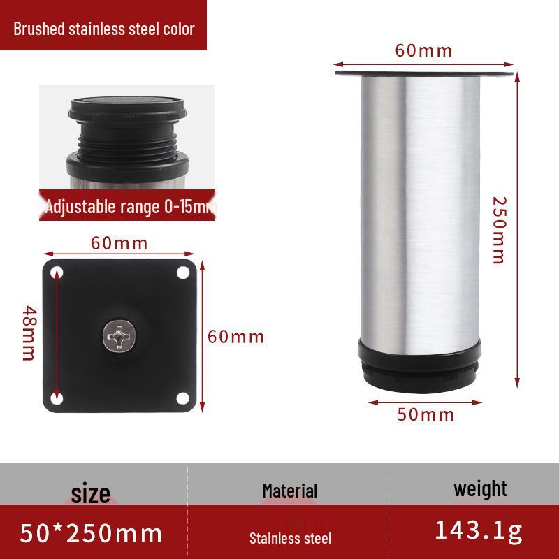 Adjustable Stainless Steel Table & Sofa Legs - Minimalist Furniture Support