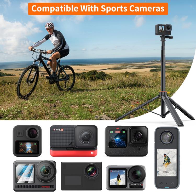 PULUZ 1.4m Action Camera Selfie Stick Tripod Vlog Live Streaming Holder