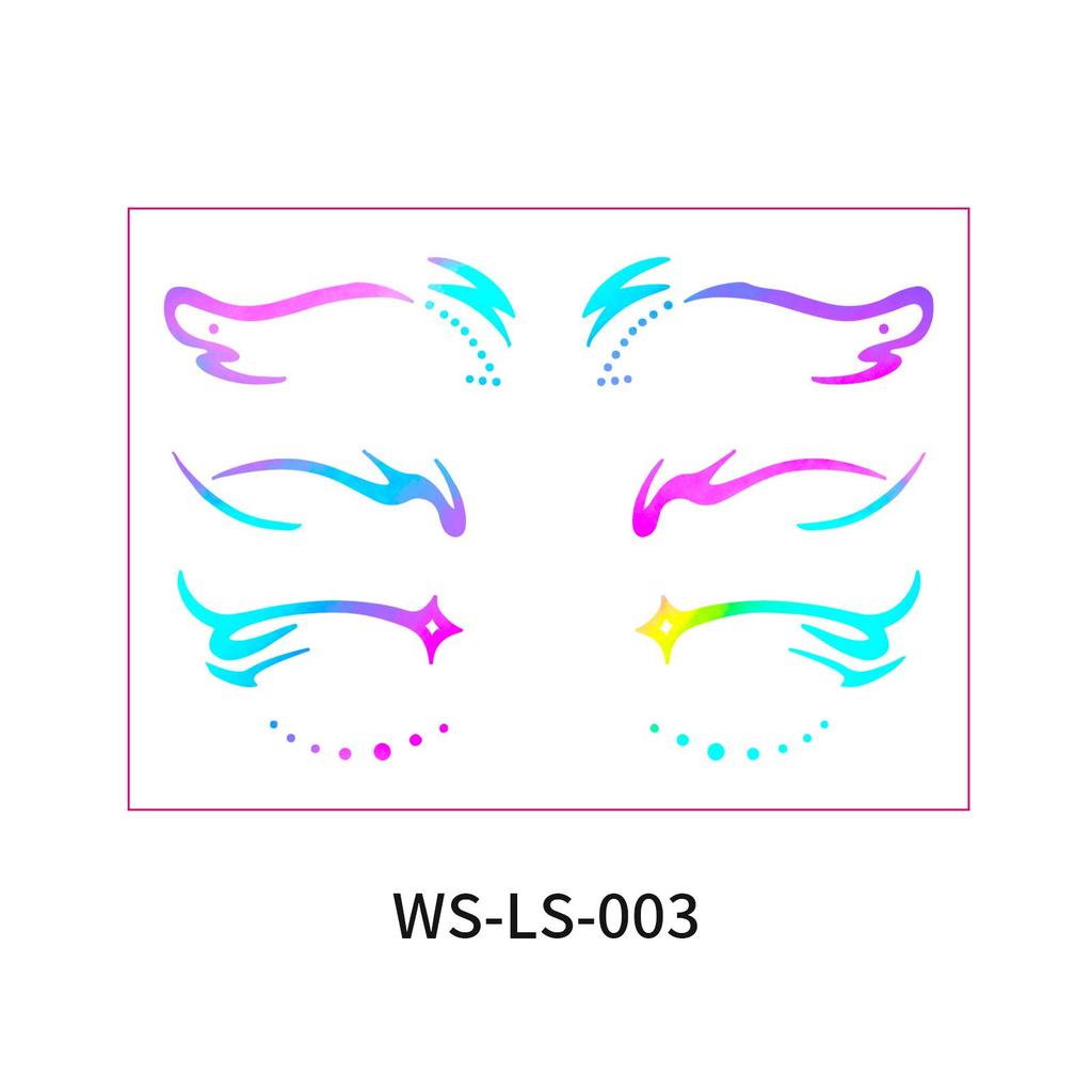 European & American Cross-border Music Festival Laser Eyeliner Stickers - Waterproof & Long-lasting Disposable Tattoos