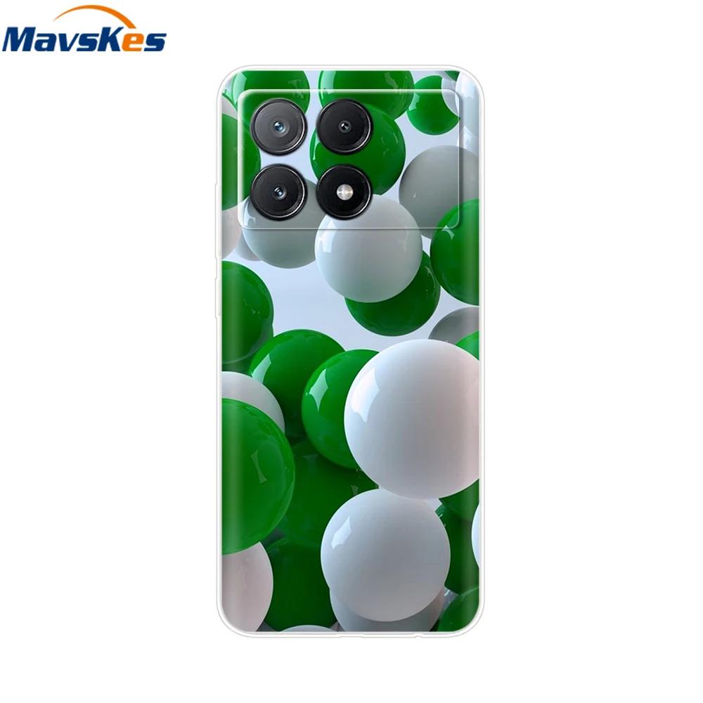 For Xiaomi Poco X6 Pro Case TPU Soft Painted Phone Cases For Xiomi Poco X6 PocoX6 Pro 5G Silicone Cover Flower Fundas Protective