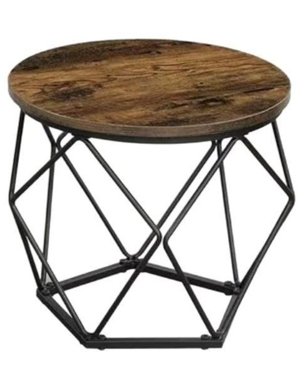 Small Round Coffee Table, Modern Coffee Table with Metal Frame, Living Room Table with Easy Assembly, Side End Table for Bedroom