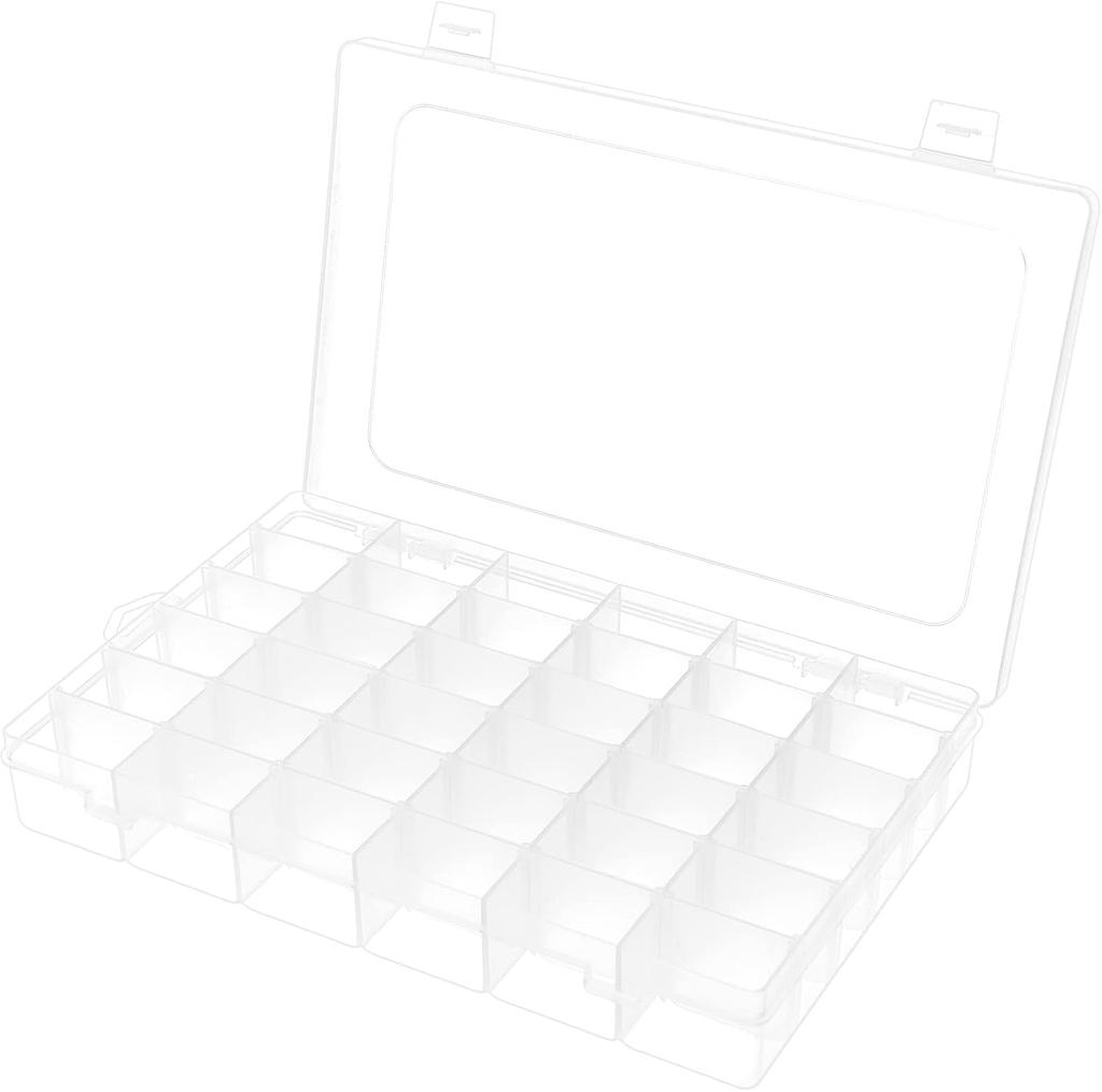36 Grids Clear Craft Storage Boxes with Compartments, Bead Organizer Storage Box