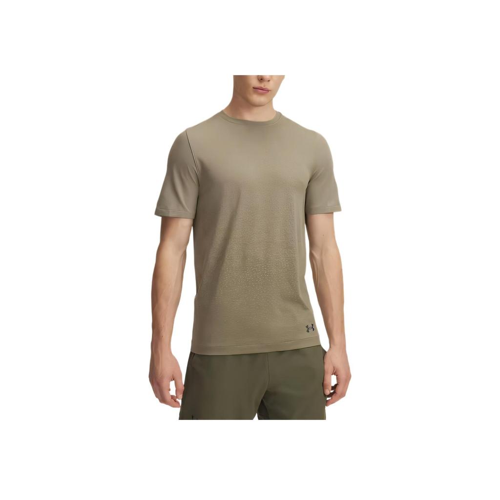 Under Armour Vanish Elite Seamless Fade Comfortable Skin-Friendly Fashion Simple Moisture-Wicking Short Sleeve T-Shirt Men T-Shirts Khaki 1385805-299