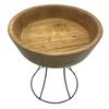Teak Bowl With Metal Stand, 20 cm