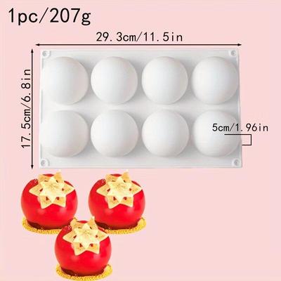 ZISIZ 8-Cavity Spherical Silicone Baking Mold