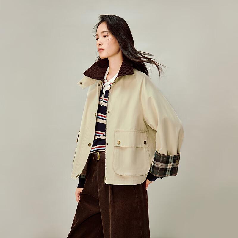 

INMAN 2026 Spring Women s Corduroy Lapel Workwear Jacket L