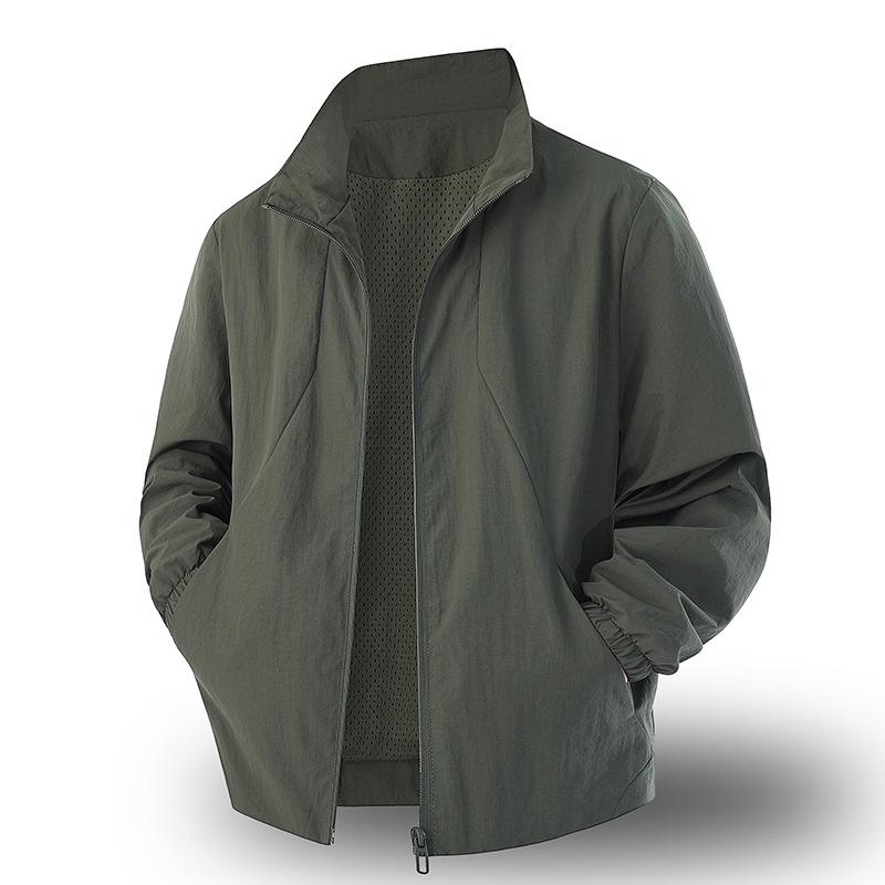Men's Windproof Stand-up Collar Jacket - Spring/Autumn 2026 Fashion Trend