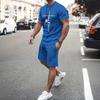 Men's Graphic 2pcs Tees sets Summer Tops Short Sleeve Short Pants Crew Neck Sport Casual Casual Going out Streetwear 3D Print Summer Grey Black Red