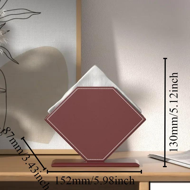 Creative Diamond Shape Leather Restaurant Square Tissue Box Napkin Paper Box Square Towel Hotel Hotel