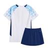 Li Ning Badminton Series Fashion Quick-Dry Breathable Badminton Training Competition Short Sleeve Skirt Set Women Activewear AATV078-2