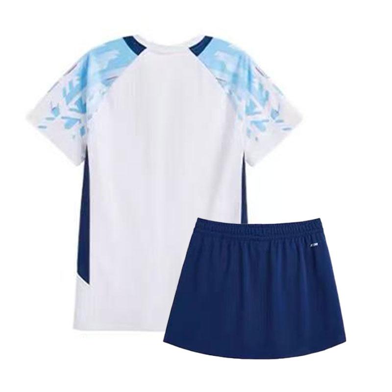 Li Ning Badminton Series Fashion Quick-Dry Breathable Badminton Training Competition Short Sleeve Skirt Set Women Activewear AATV078-2