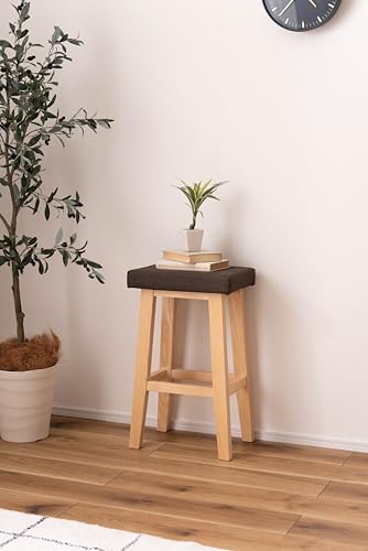 AZUMAYA Bambi High Stool, Brown, CL-789CBR