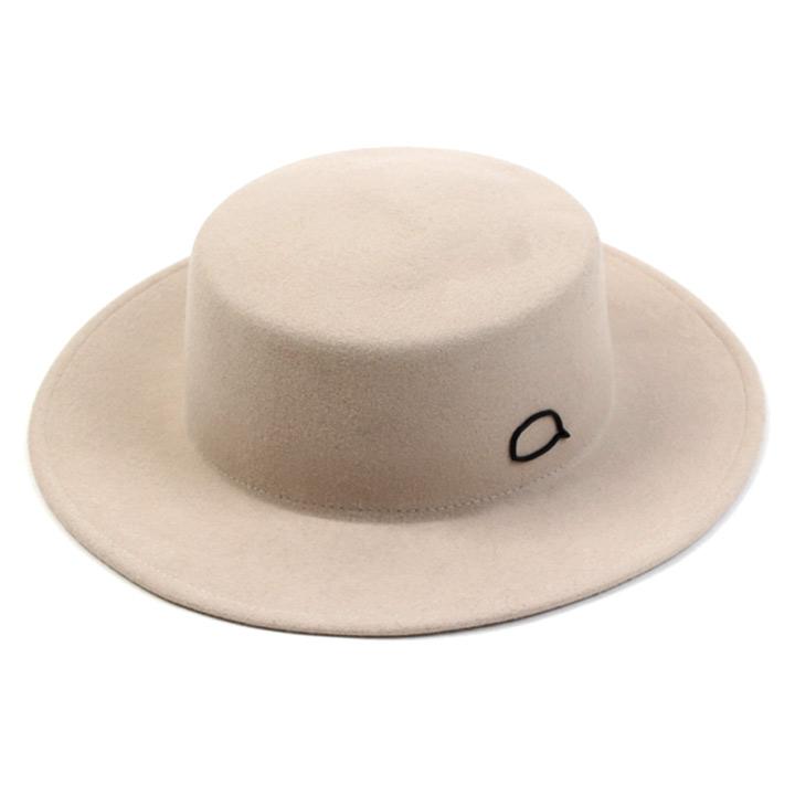 Yunibeosyeolkemiseuteuli Black Bubble Flat Wool Ivory Fedora