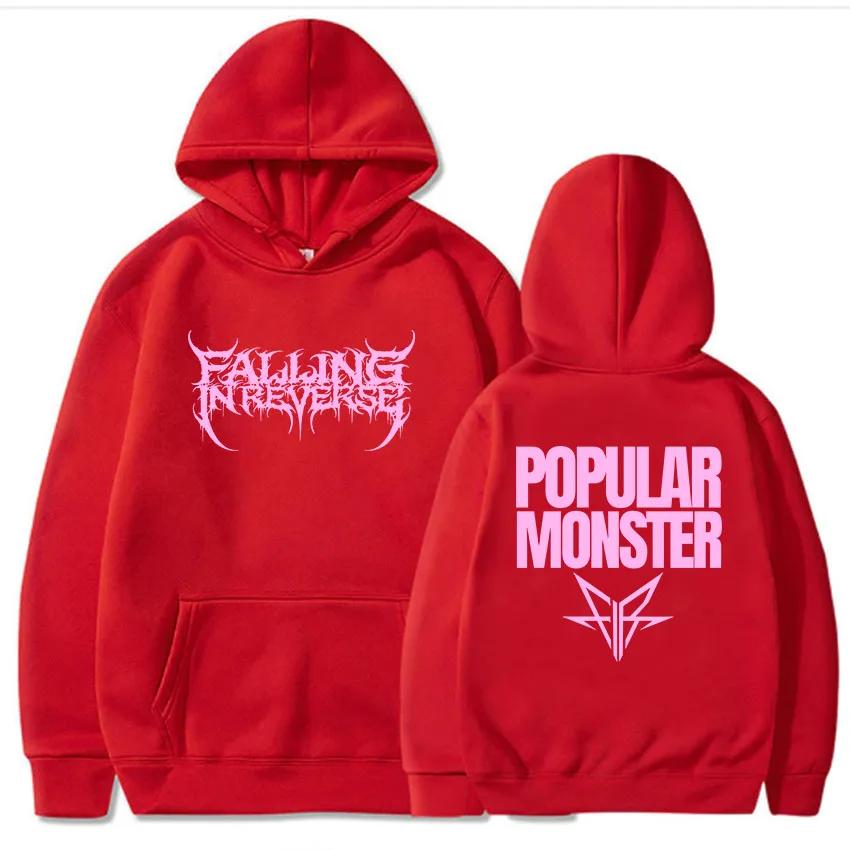 Autumn and Winter Comfortable Soft Men's Trendy Loose Hoodie Falling In Reverse Album Popular Monster Print Adult Sweatshirt