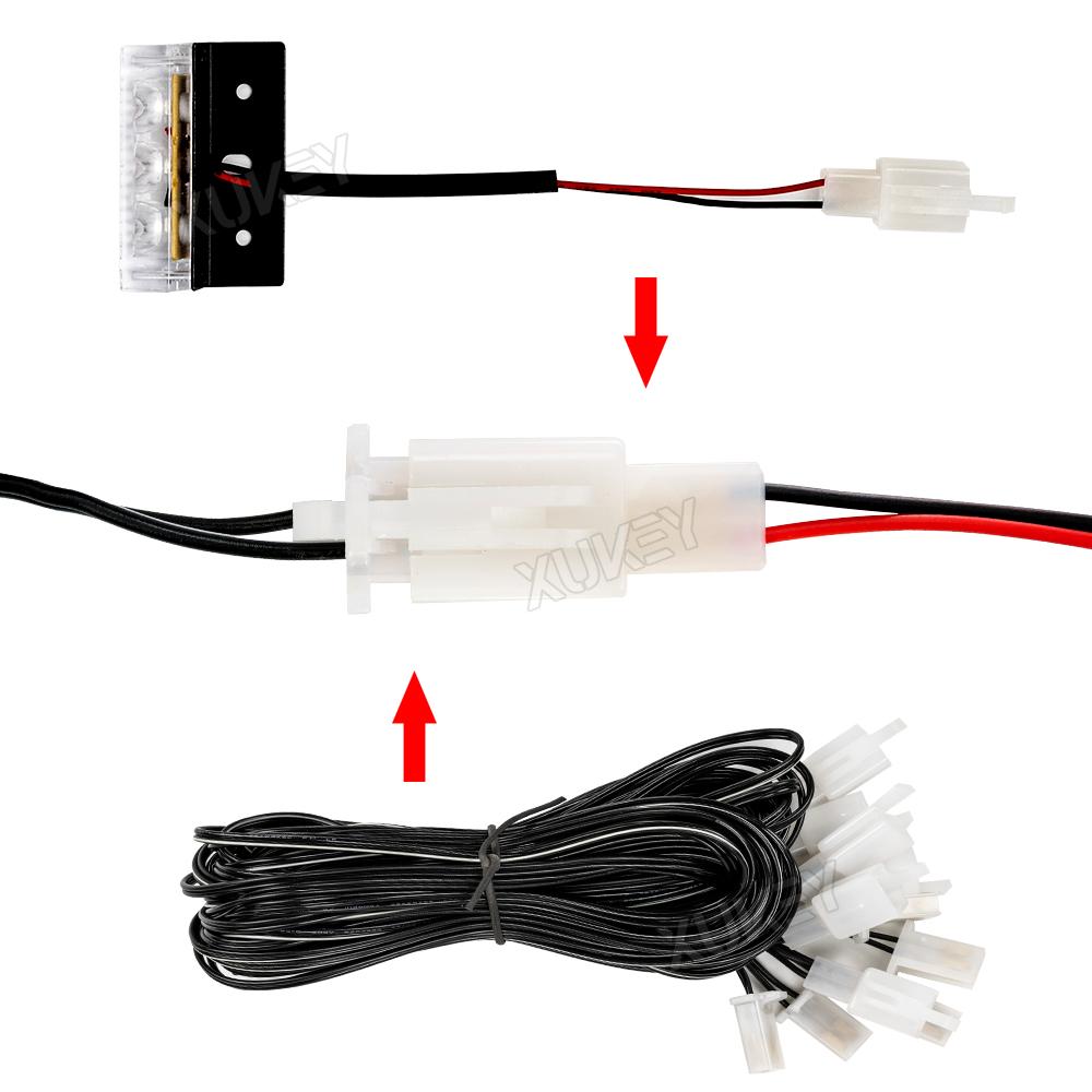 Strobe Warning Light Amber 6x3LED Side Flashing Beacon Emergency Hazard Marker Grille Lamp Bar Truck Trailer Pickup SUV DRL 12V