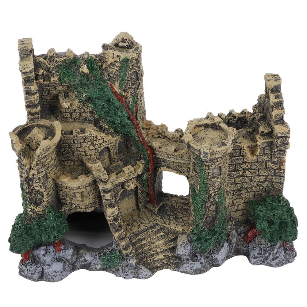 Resin Vintage Western Castle Ornaments Landscape Decoration for Aquarium Fish Tank