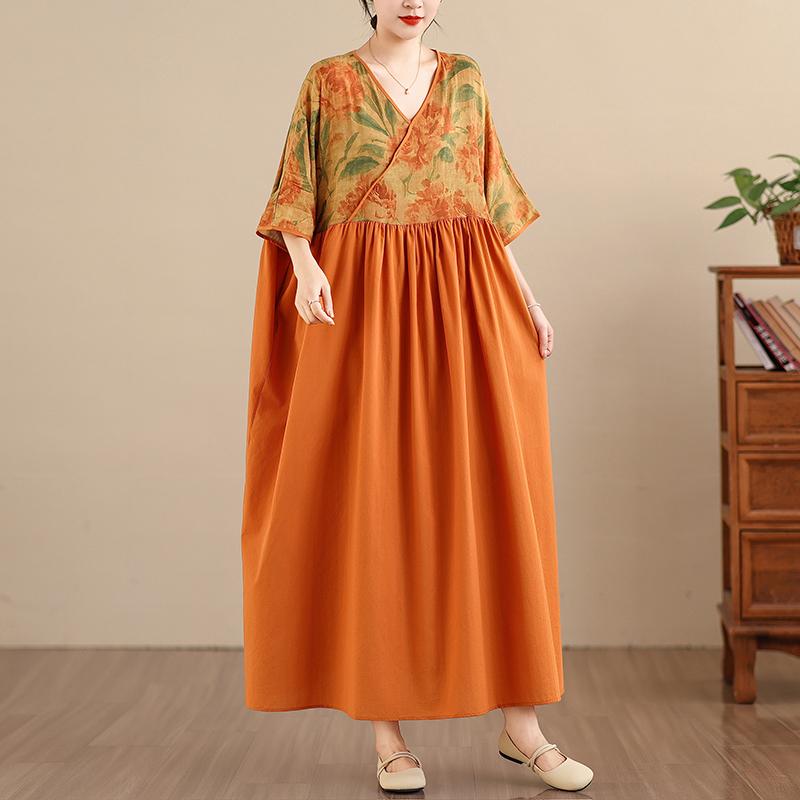 DIMANAF New 2026 Women Plus Size Summer Beach Lady Long Dress Loose Oversize Maxi Floral Print Fashion Holiday