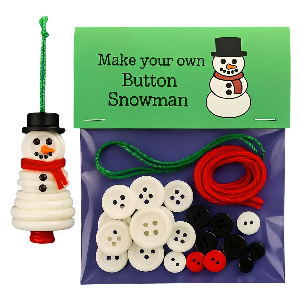 DIY Christmas Button Ornament Craft Kit Snowman Angel Santa Tree Making Kit for Parties Windowsills Garden