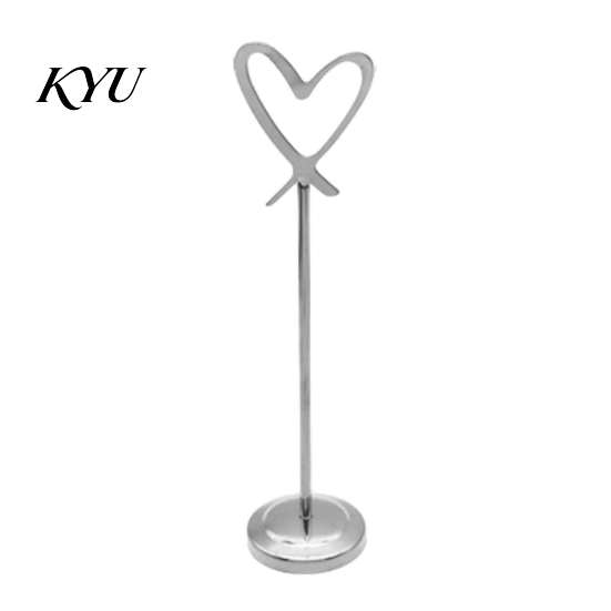 Table Number Stands Hollow Heart Holder, Love Place Card Stand, Metal Memo Note Holder Clip for Photos, Food Signs, Notes, Weddings, Birthdays,