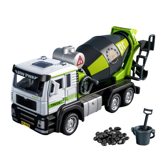 

Kids Mixer Truck Toy with Light Sound Opening Door Movable Joints Engineering Vehicle