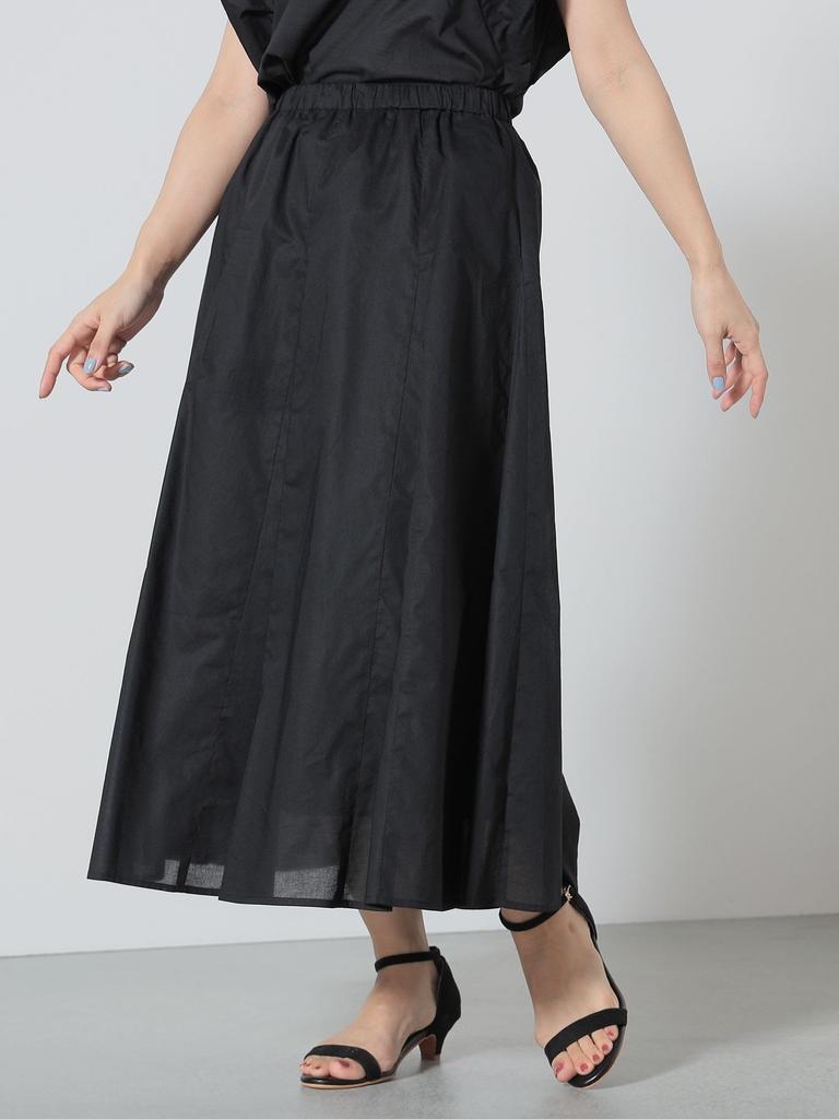 Spódnica z klinami rozkloszowana CZARNA JEDEN ROZMIAR [Beams Heart] Damska