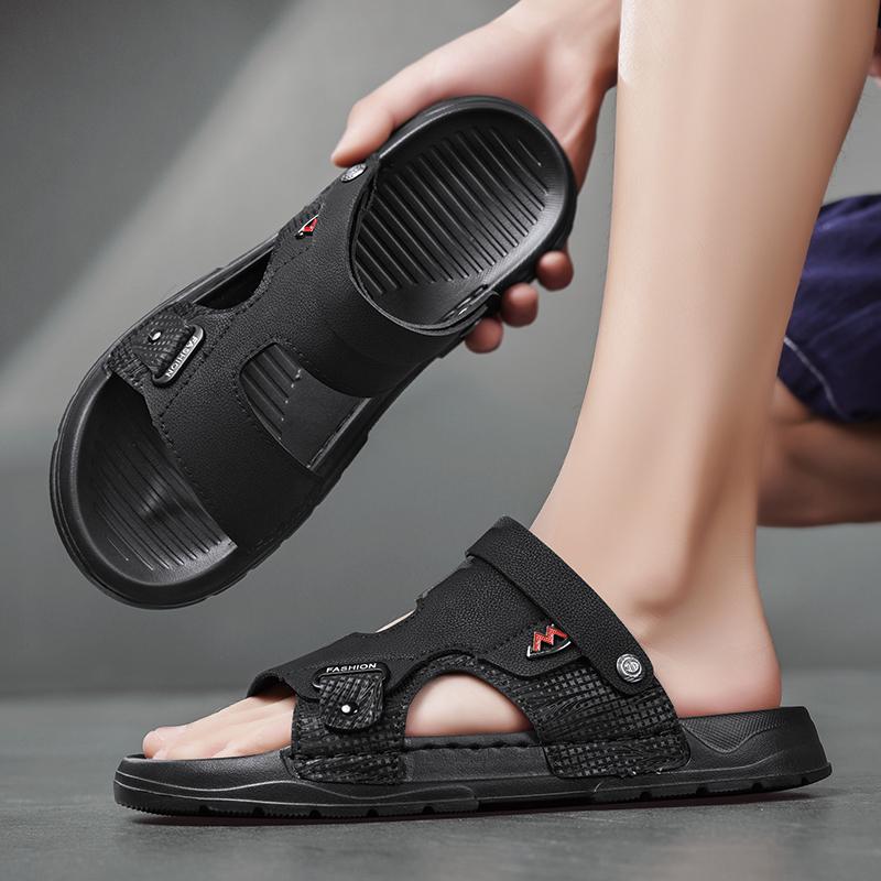 Fashion Summer Beach Men's Sandals Non-Slip Soft Bot Anti-Odor Slippers Dual-Purpose Casual Slip-On Oes Comfortable Home Outdoor Casual