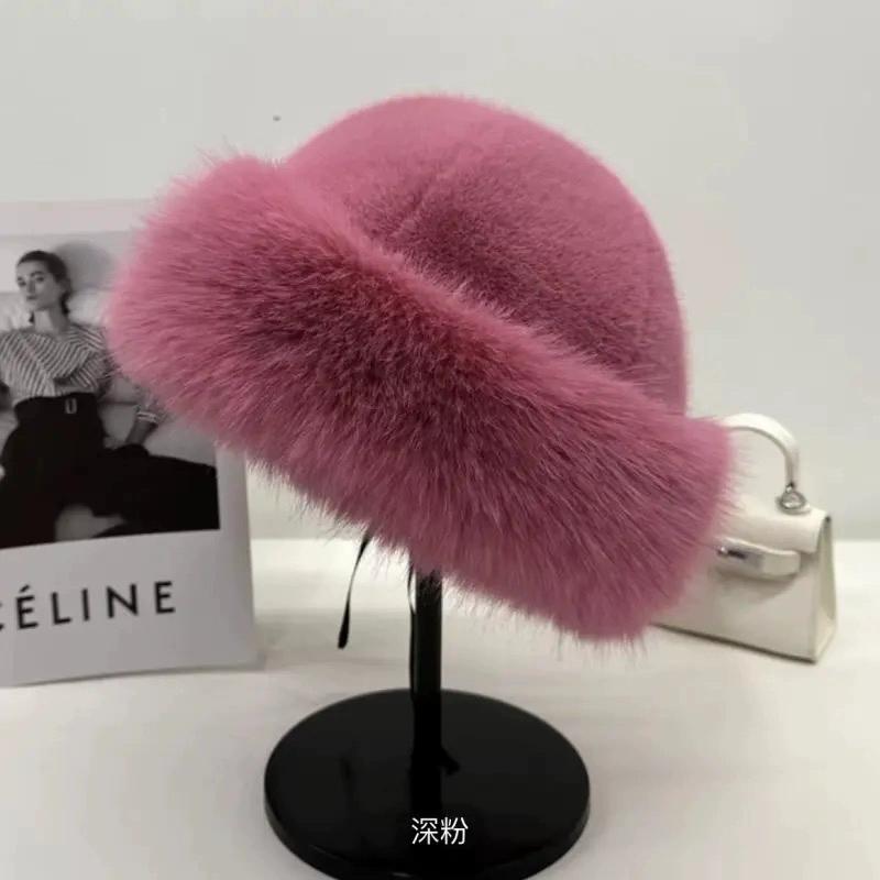 Høst og Vinter Kald Hvit Varm Lue Nordøst Basinlue Ørelue Ansikt Liten Mongolsk Lue Plysj