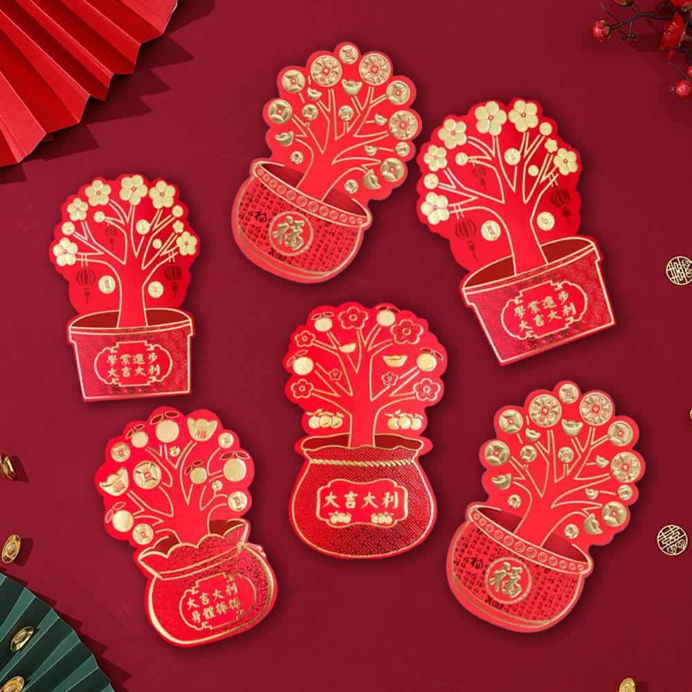 8pcs/set Chinese Style Red Envelope Paper Lucky Money Bag Spring Festival Envelopes Holiday