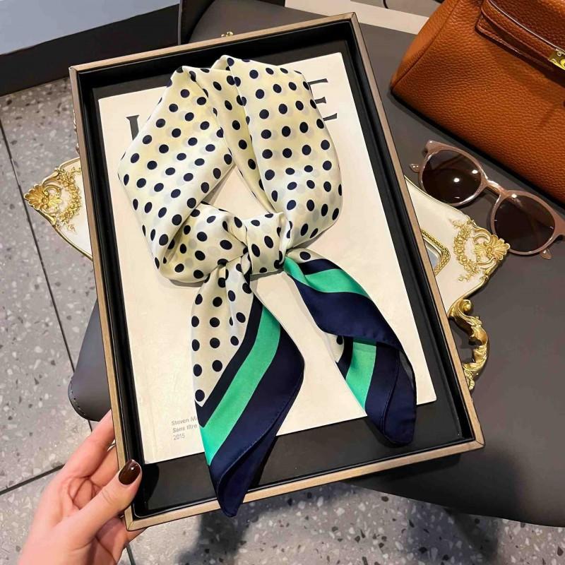 70cm Square Silk-Like Scarf Women Lightweight Fashion Accessory Office Chic Neck Wrap Stylish Print Design