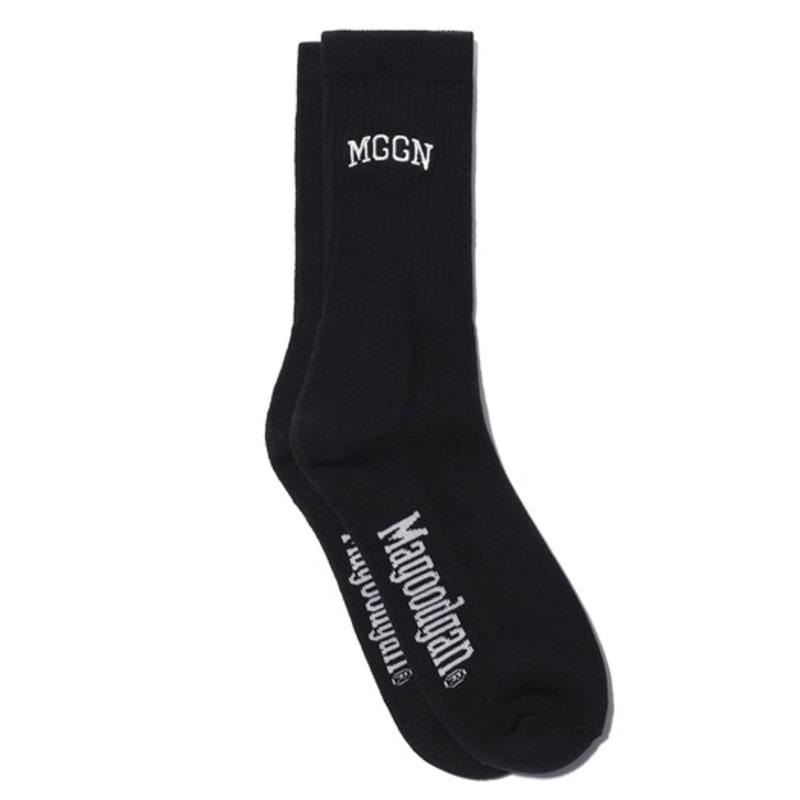 MAGOODGAN Athletic 9401 Logo Embroidered Black Sports Socks