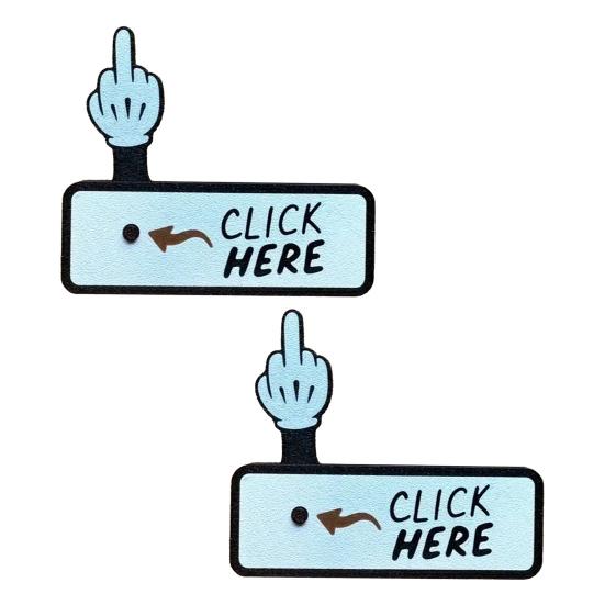 1/2/3/4Pcs Click Here Middle Finger Prank Relief Surprise Button Middle Teens Adults Stress Finger Table