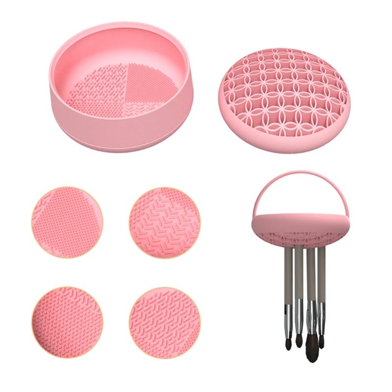 3 in 1 Silicone Makeup Brush Cleaner Convenient and Portable to Cleaning Your Brushes for Women Girls