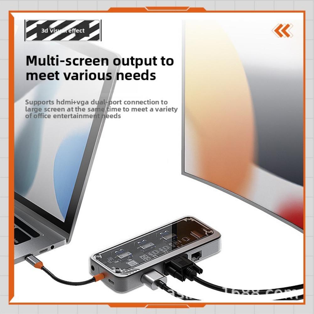 Type C Docking Station USB 3 0 Hub with RJ45 Gigabit Ethernet Adapter Multiport Expander for Laptop MacBook