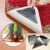 4PCS/Set Silicone Ruggies Rug Carpet Mat Grippers Non Slip Grip Corners Pad For Home Bath Living Room (Color: Black)
