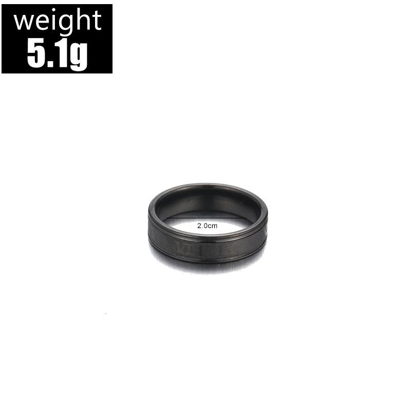 Hip-Hop Punk Titanium Steel Ring Men, Stainless Steel Roman Numerals Ring, Versatile Couple Ring