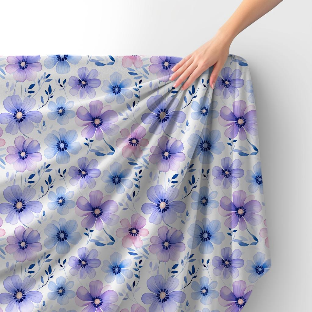 Royal Samt Stoff Polyester Zum Nähen - Motiv Blumen - Rdx2184
