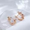 Rose Gold Color Drop Earrings For Women Fashion Natural Zircon Wedding Earrings Luxury Crystal Gifts Daily Jewelry