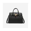 (Black, Large) Lychee Pattern Birkin Bag, New Niche Versatile Handbag