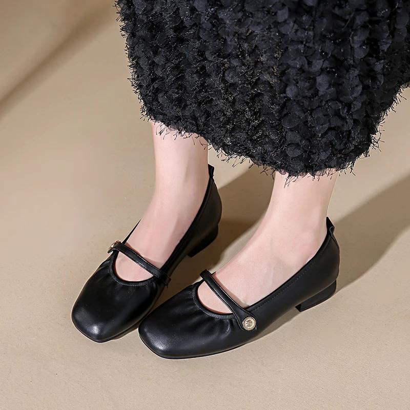 

Модные женские туфли на высоком каблуке 2024 года, туфли Мэри Джейн с квадратным носком, простые и элегантные женские туфли для торжественных случаев, осенняя мягкая подошва, повседневная женская обувь 40 чёрный