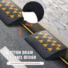 Rubber Curb Ramp 2 Pack, 6" Rise Height Heavy-Duty 33069 Lbs/15 T Capacity Threshold Ramps, Driveway Ramps with Stable Grid Structure for Cars,